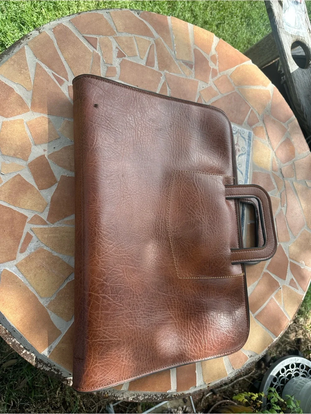 Vintage PEGASUS Brown Leather Briefcase Document Bag Portfolio Made in USA